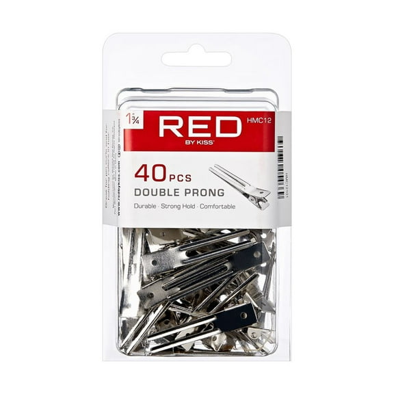 RED 1 3/4' DOUBLE PRONG CLIPS 40 PCS
