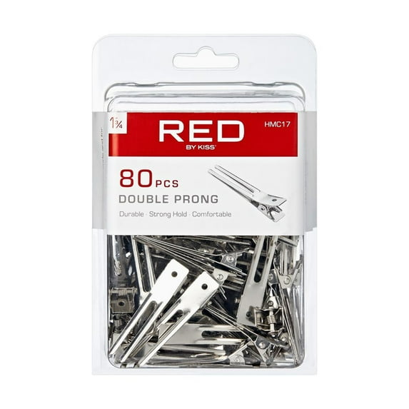 KISS - RED 1 3/4" DOUBLE PRONG CLIP (80PCS)
