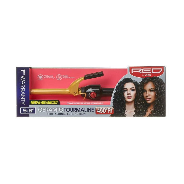 RED by KISS Ceramic Tourmaline Professional Curling Iron CI03N 5 8 inch