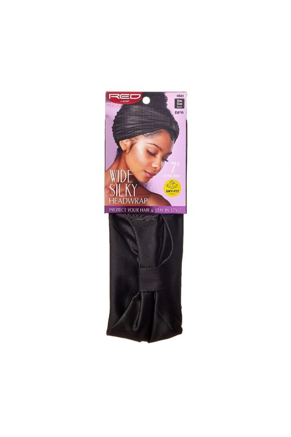 - RED 7" WIDE DRY FIT HEADWRAP BLACK