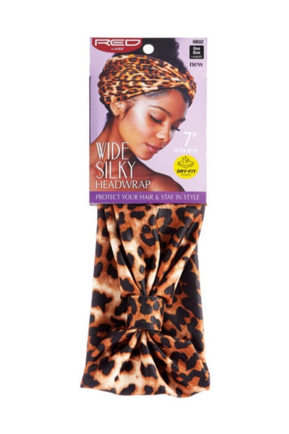 - RED 7" WIDE DRY FIT HEADWRAP LEOPARD