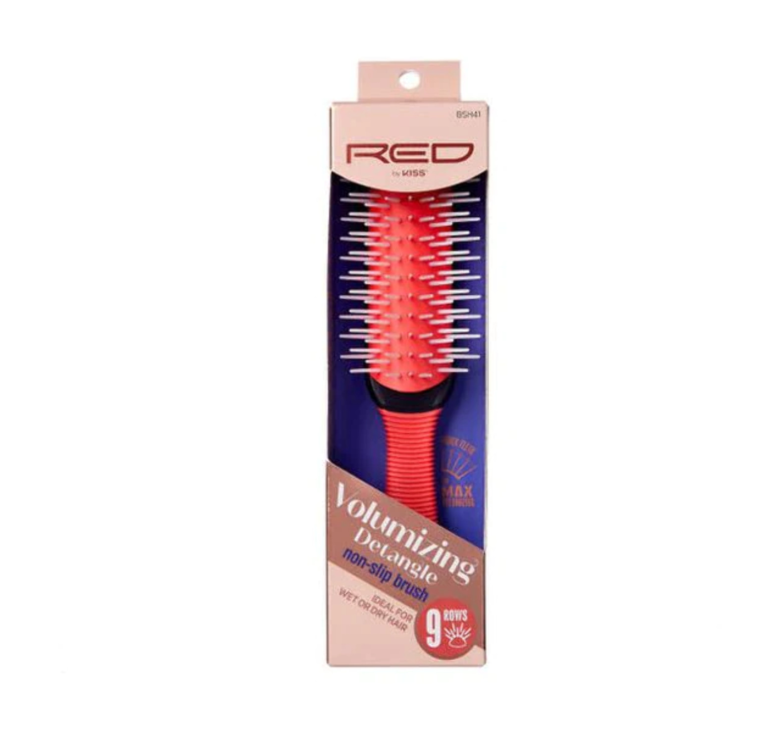 KISS RED 9 ROWS VOLUMIZING DETANGLE BRUSH (BSH41)