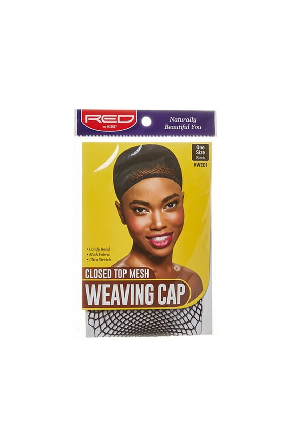 - RED Closed Top Mesh Weaving Cap BLACK