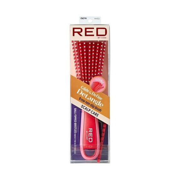 Red EZ Glide Detangling Brush Boar