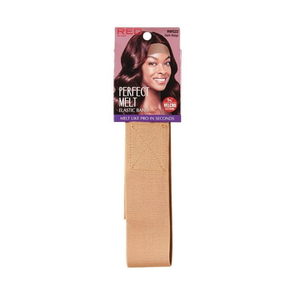 Red PM Elastic Wigband Wide Dark Beige 1 3/4" HWG22
