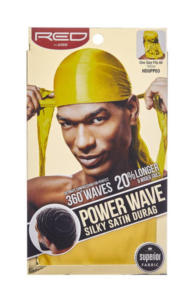Silky Durag for Men Wave Cap Satin Dorag for Men Women 360 Wave Yellow 