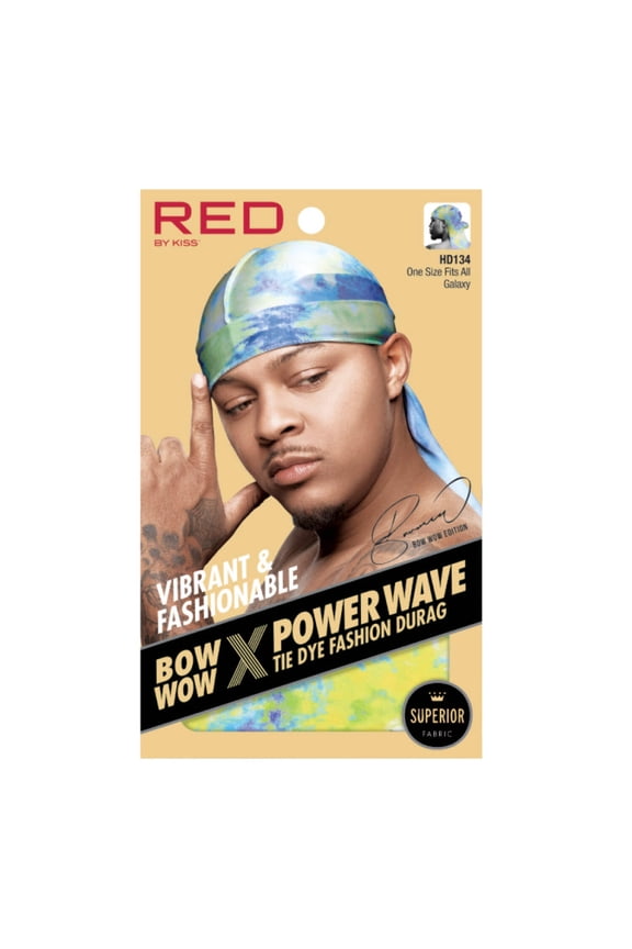 RED by Kiss Bow Wow X Power Wave Tie Dye Silky Durag for Men Waves Silky Doo Rag (Galaxy)