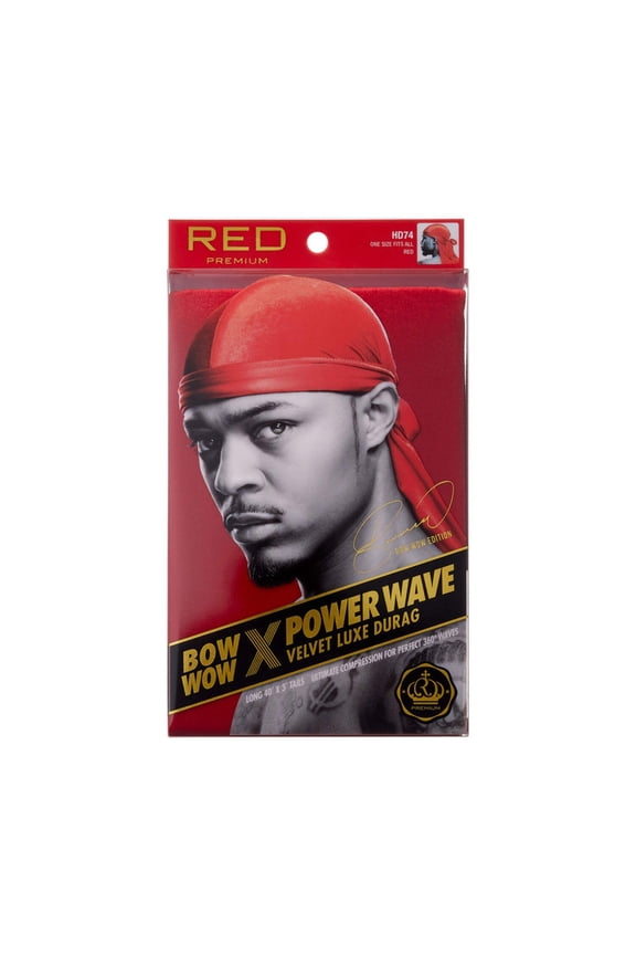 Kiss Red Power Wave Velvet Luxe Durag, Red 1 Each