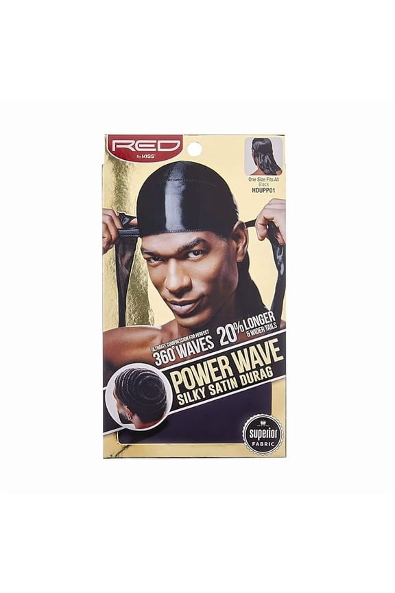 RED Power Wave Silky Satin Durag Extra Long Tails