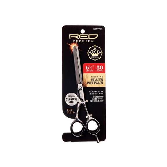 KISS - RED Premium Thinning Hair Shear 6.5" 30 Tooth