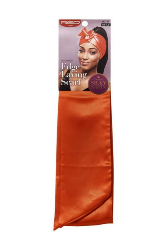 - RED SILKY SATIN EDGE SCARF (RED)