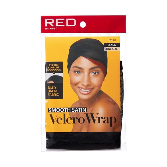 KISS - RED SILKY SATIN WRAP BLACK REGULAR SIZE