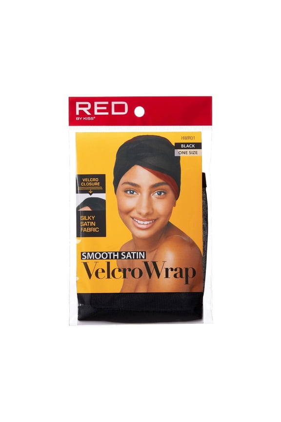 - RED SILKY SATIN WRAP BLACK REGULAR SIZE