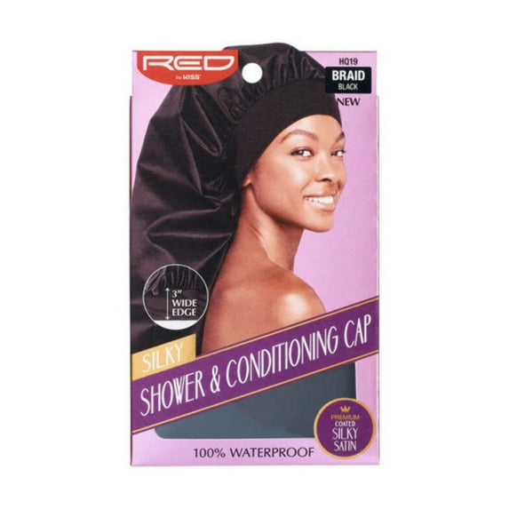 KISS - RED SILKY SHOWERCONDITION CAP BRAID BLK