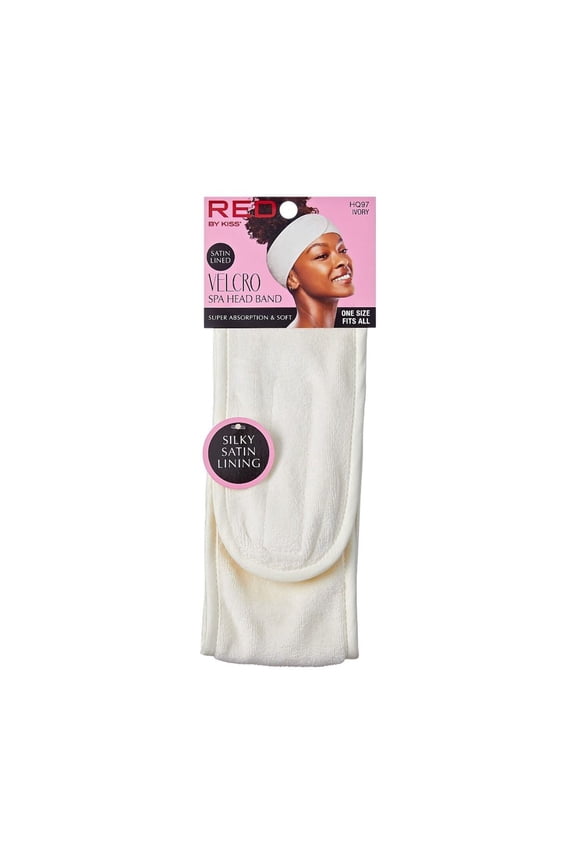 Red by Kiss Velcro Spa Headband | Adjustable Hair Wrap for Skincare  Makeup – Choose Color