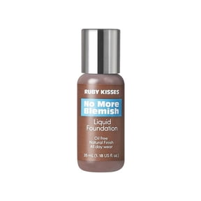 Ruby Kisses Liquid Foundation No More Blemish Oil-Free Foundation Korean Makeup 1.18 Fl Oz (Ebony)