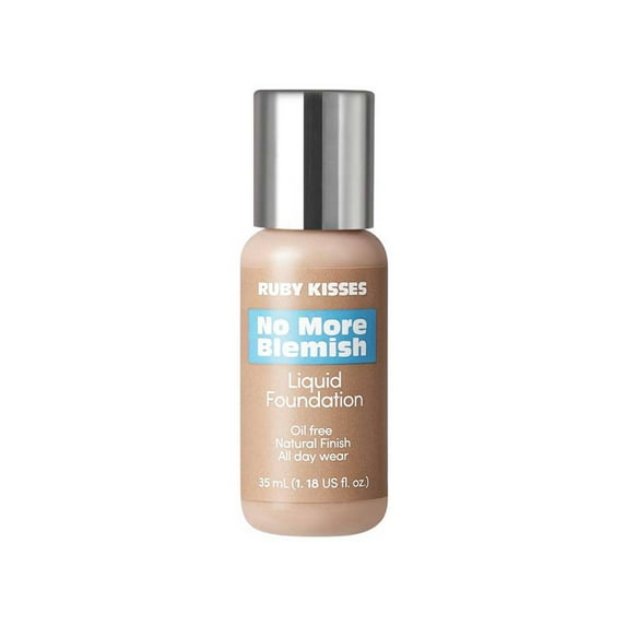Ruby Kisses Liquid Foundation No More Blemish Oil-Free Foundation Korean Makeup 1.18 Fl Oz (Golden Honey)