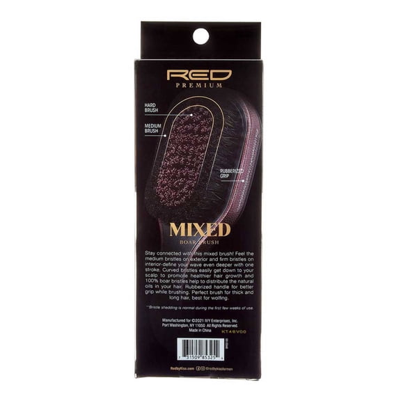 Red Premium 2 Bristles In 1 Body Mixed Club Boar Brush X BowWow (Medium&Hard)