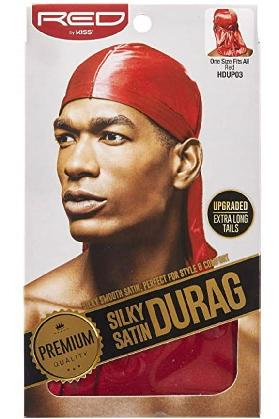Red Durag Silky Satin Red Extra Long Tails 1 Each - (Pack of 3)