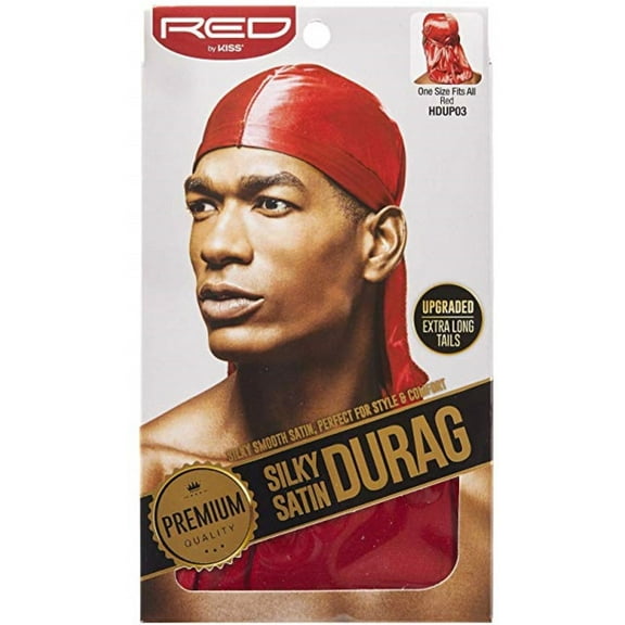 KISS Red Durag Silky Satin Red Extra Long Tails 1 Each - (Pack of 4)
