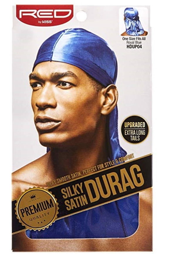 KISS Red Durag Silky Satin Royl Blue Xtra Long Tail 1 Each