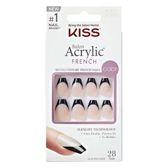 Kiss Salon Acrylic French Color Nails - Flame