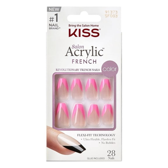 Kiss Salon Acrylic French Color Nails - Squared