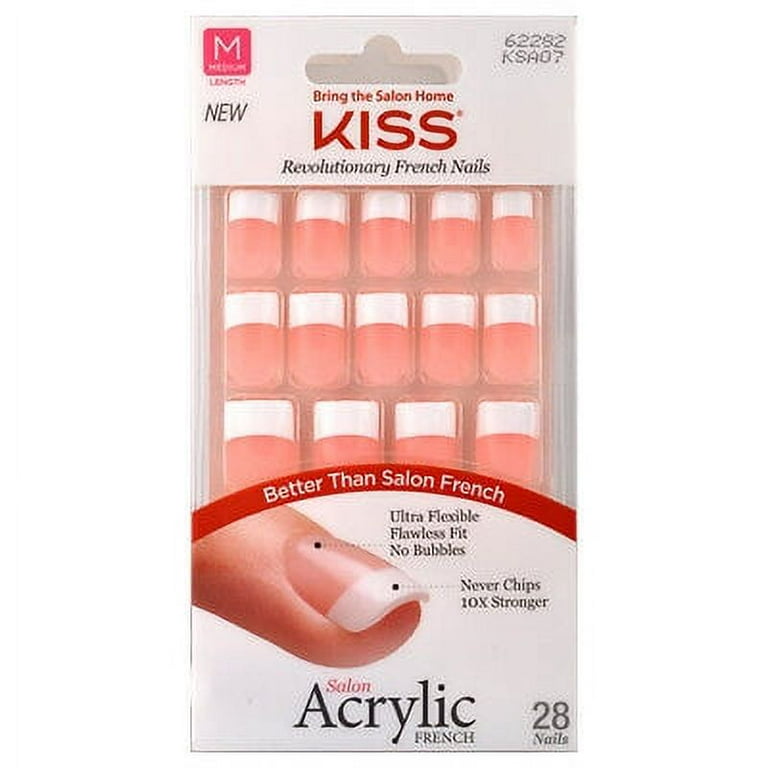 KISS Salon Acrylic French Kit Medium Length 28 ea Walmart