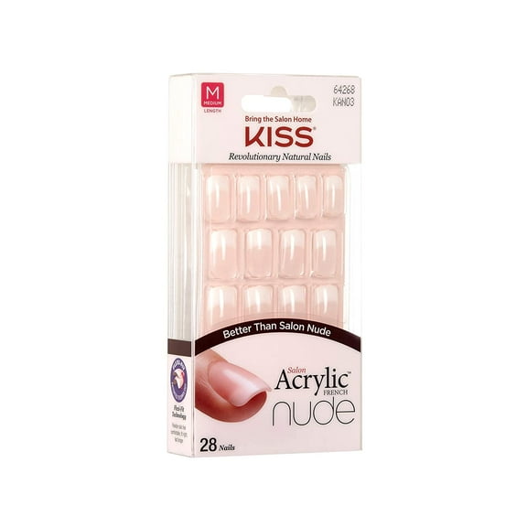 KISS Salon Acrylic French Nude Nails, 28 Count