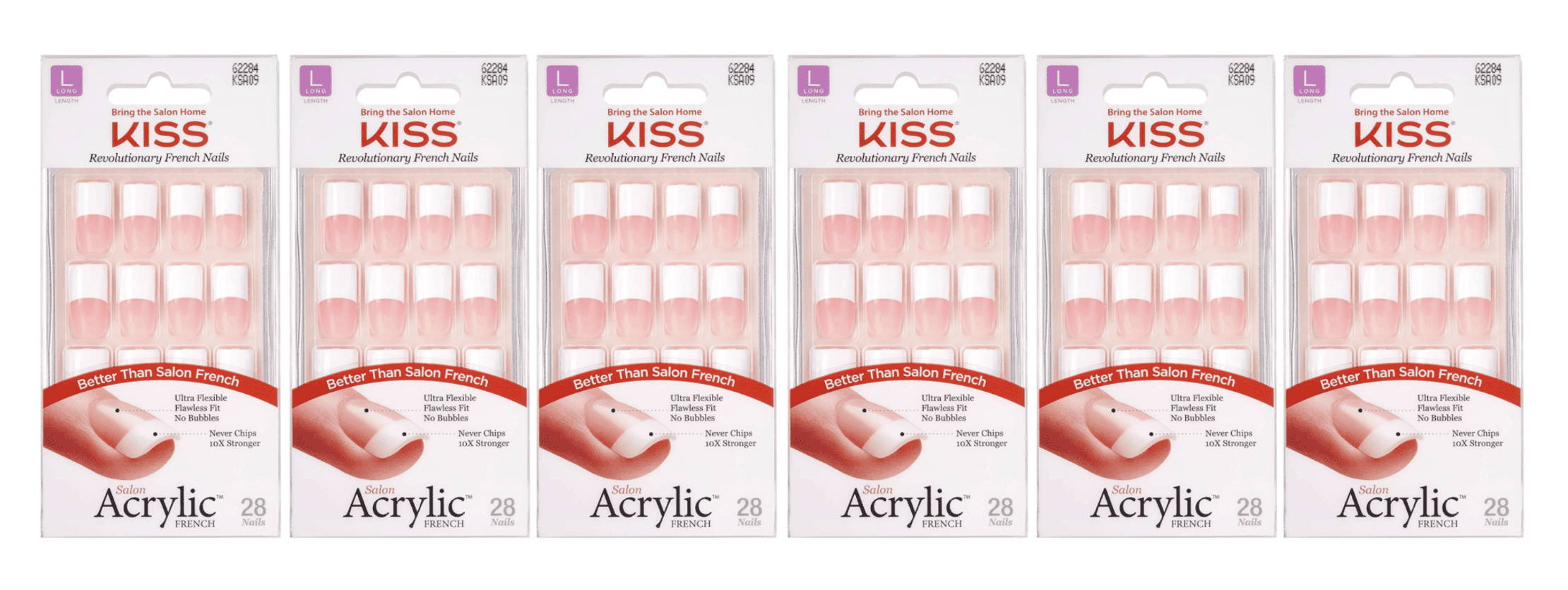 KISS Salon Acrylic Natural Nails (KSA09- 6PACKS)
