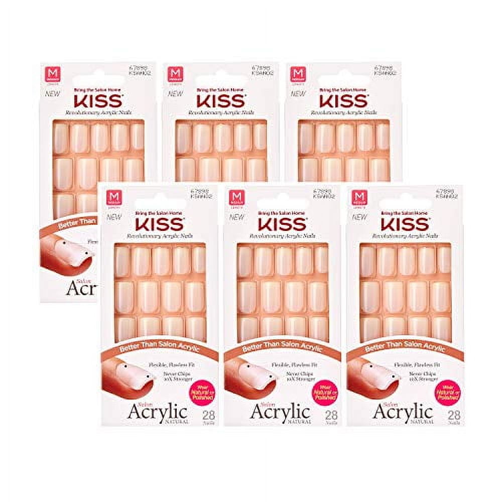 KISS Salon Acrylic Natural Nails KSAN (6 PACK, KSAN02)