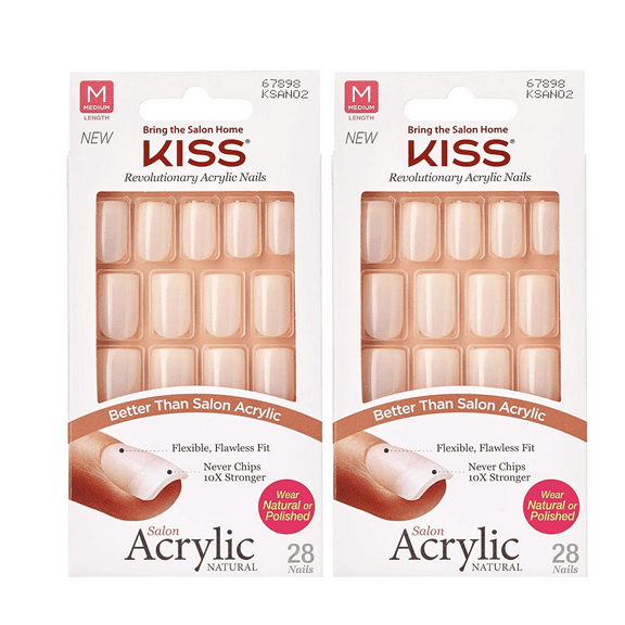 KISS Salon Acrylic Natural Nails (KSAN02 - 2 PACKS)