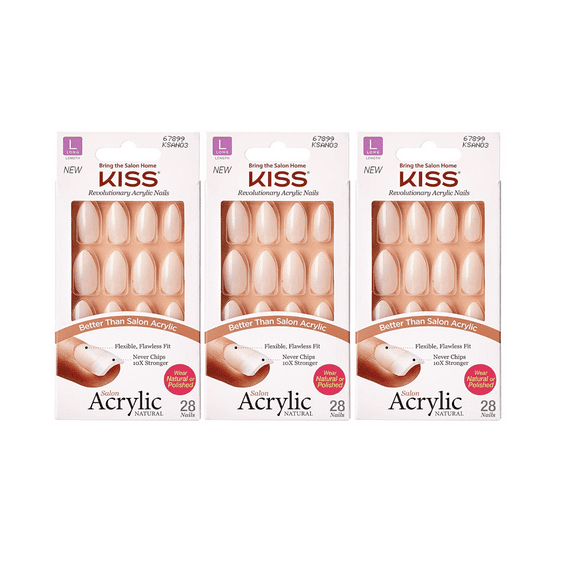 KISS Salon Acrylic Natural Nails (KSAN03 - 3 PACKS)