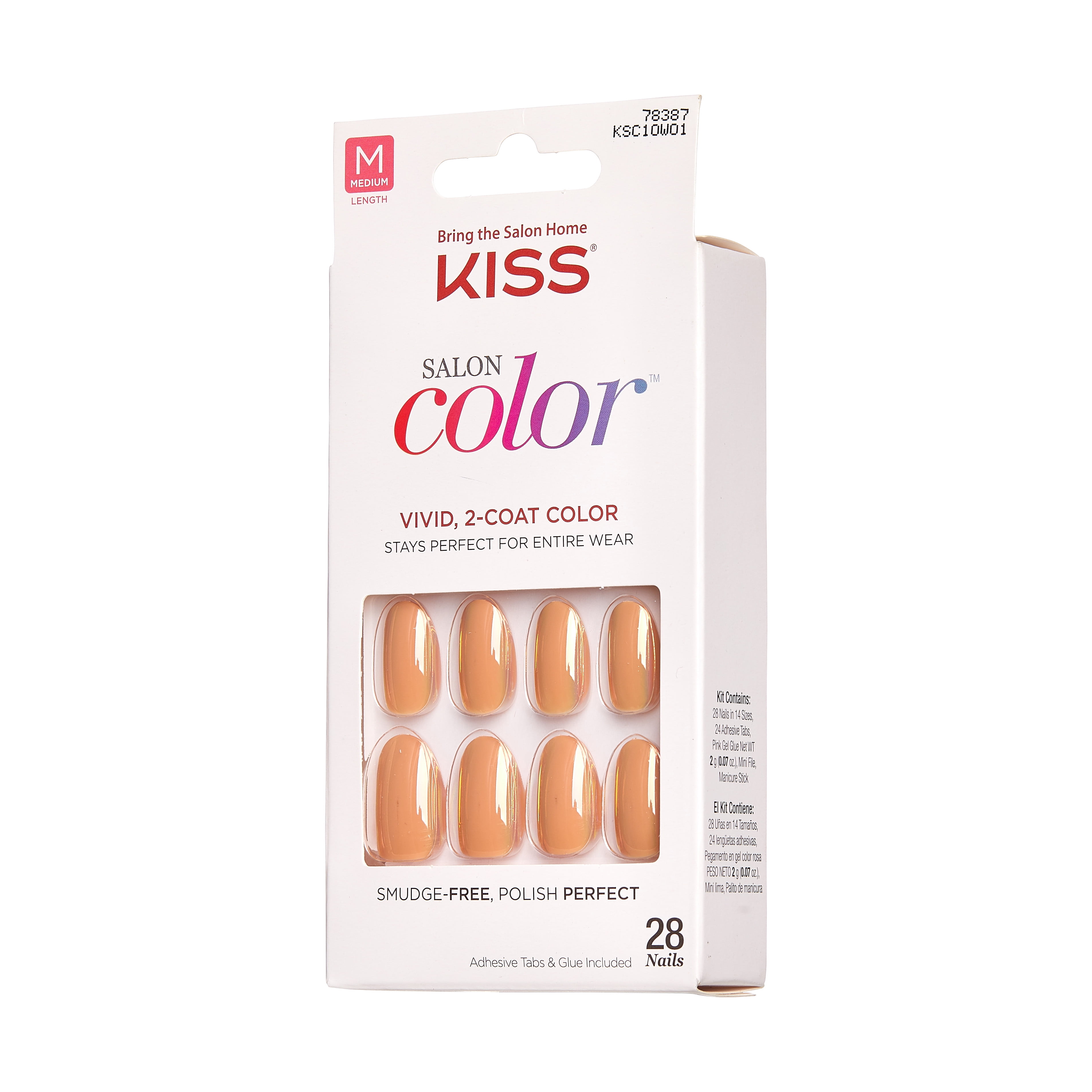 KISS Salon Color Artificial Nail Kit, KSC10 Finesse - Walmart.com
