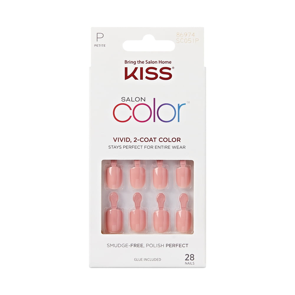 KISS Salon Color Nails, Pink, Petite Square, 'The Best Seller', 31 Ct ...