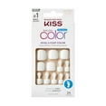 thumbnail image 1 of KISS Salon Color Short Square Press-on Toenails with Glue, White, 24 Pieces, 1 of 10