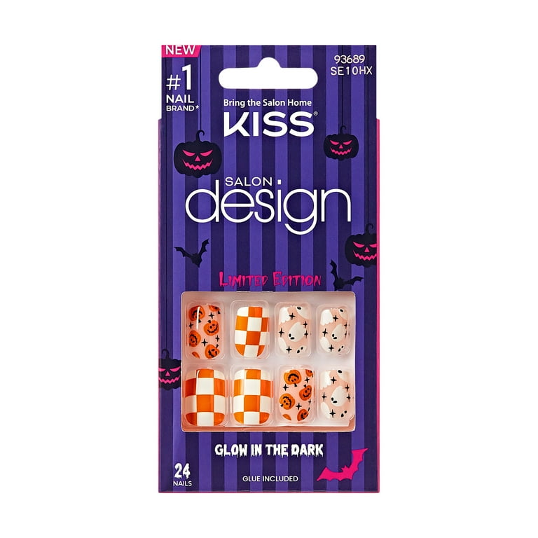 KISS Salon Design Glow in the Dark, Press On Nails, Fright