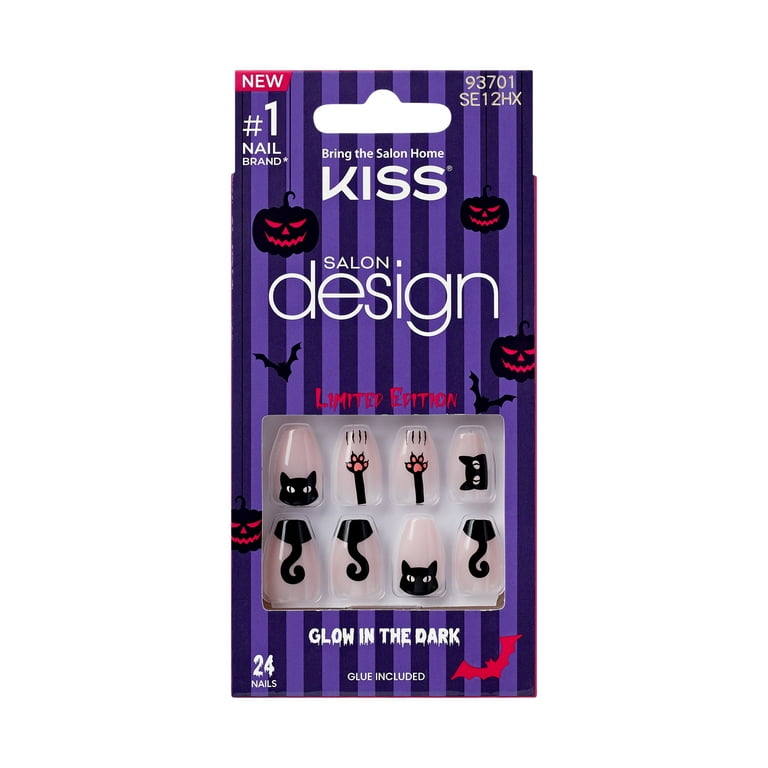KISS Salon Design Glow in the Dark, Press On Nails, Nightmare