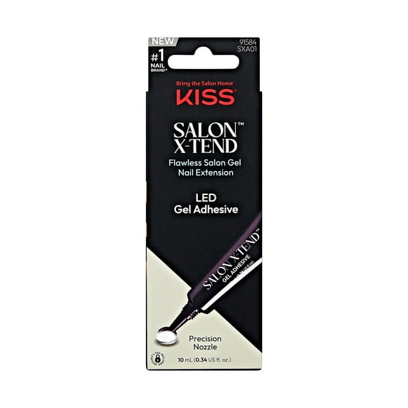 KISS Salon X-tend Soft Gel Adhesive DIY LED Gel Nail Kit System, 10mL (0.33 US fl. Oz.)