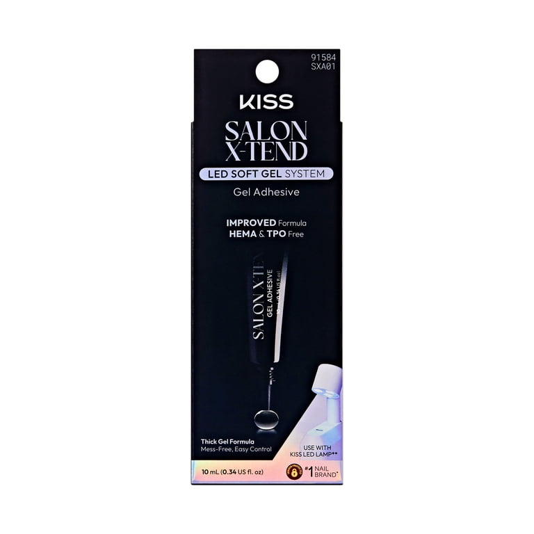 KISS Salon X-tend Soft Gel Adhesive Refill, 10mL for LED Gel