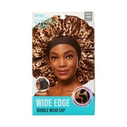 KISS Silky Satin Double Wear Cap Hair Bonnet, Super Jumbo, Leopard