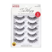 KISS So Wispy False Eyelashes Multipack, Style 'Pixie', 5 Pairs Strip Lashes