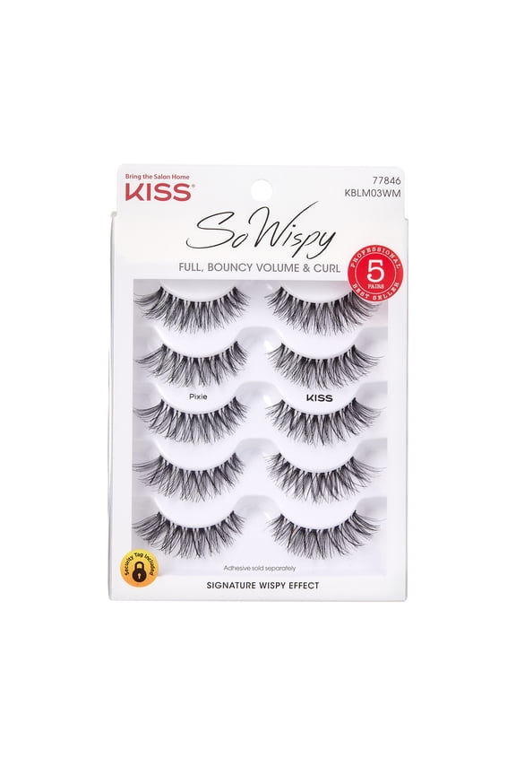 So Wispy False Eyelashes Multipack, Style 'Pixie', 5 Pairs Strip Lashes