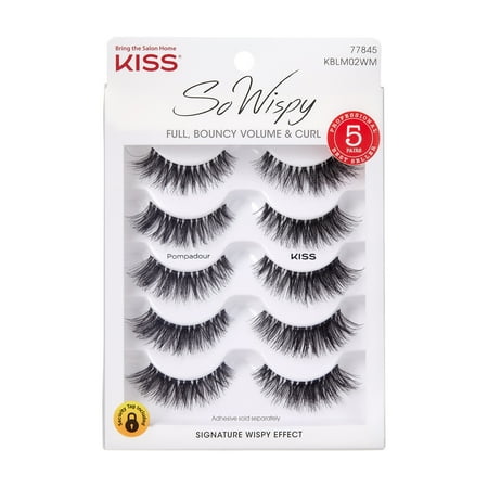 KISS So Wispy False Eyelashes Multipack, Pompadour, 12mm, 5 Pairs