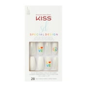 KISS Special Design Limited Edition Pride Nails, ‘Smiley Face’, 28 Count