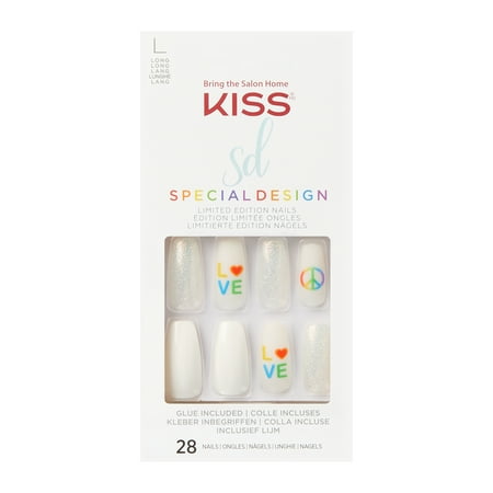 KISS Special Design Limited Edition Pride Nails, ‘Smiley Face’, 28 Count