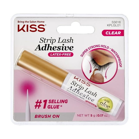 KISS Strip Lash Adhesive, Lash Glue, 24hr Strip Eyelash Adhesive, Clear, 0.17 oz.