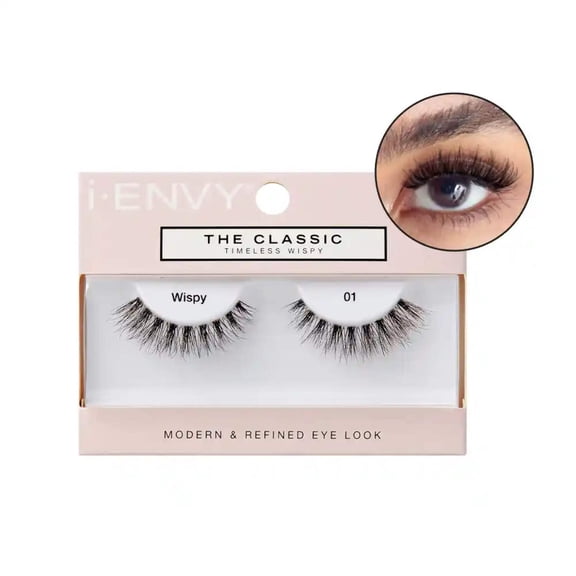 i-ENVY The Classic – Timeless Wispy Lash Extension, Modern & Redefined Eye Look, Lightweight Undetectable Clear Band for Natural Look (01)