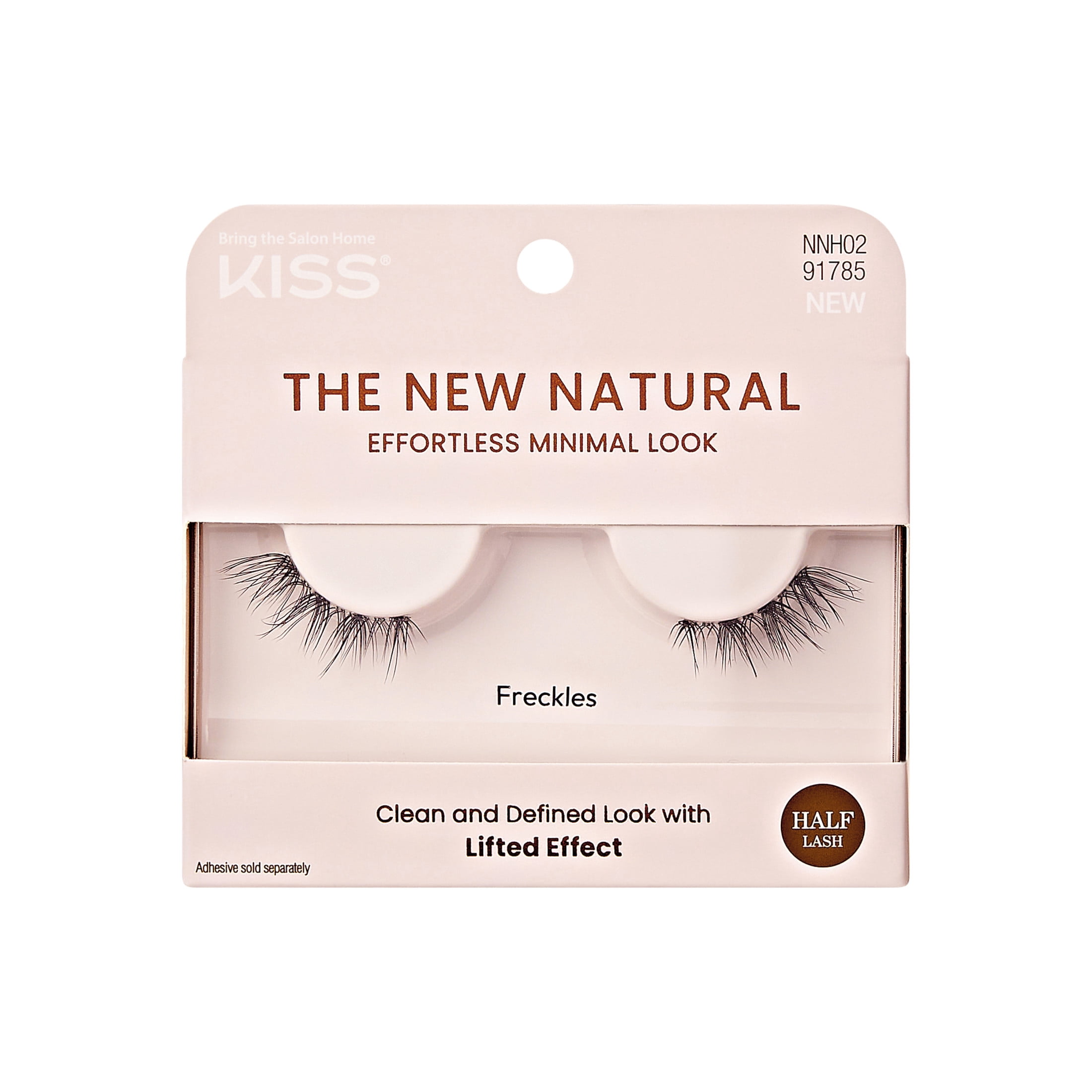 Kiss The New Natural False Eyelashes Half Strip Lash Single Pack, 'Freckles', 1 Pair