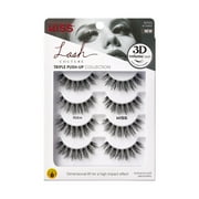 Kiss Lash Couture Triple Push-Up False Eyelashes, 'Robe', 4 Pairs Strip Lashes